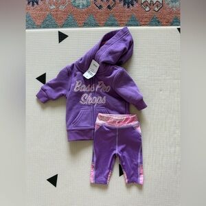 Bass Pro Shops|Baby girl Lavender Hoodie Set,athletic pants & full zip•••NWT